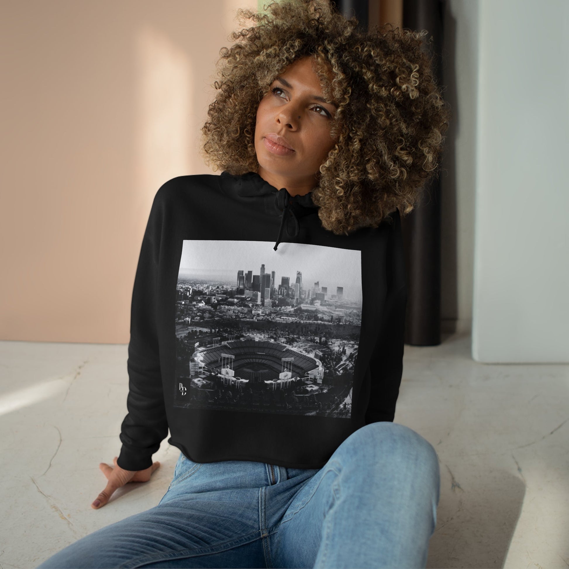City Of Angels Crop Hoodie Printify
