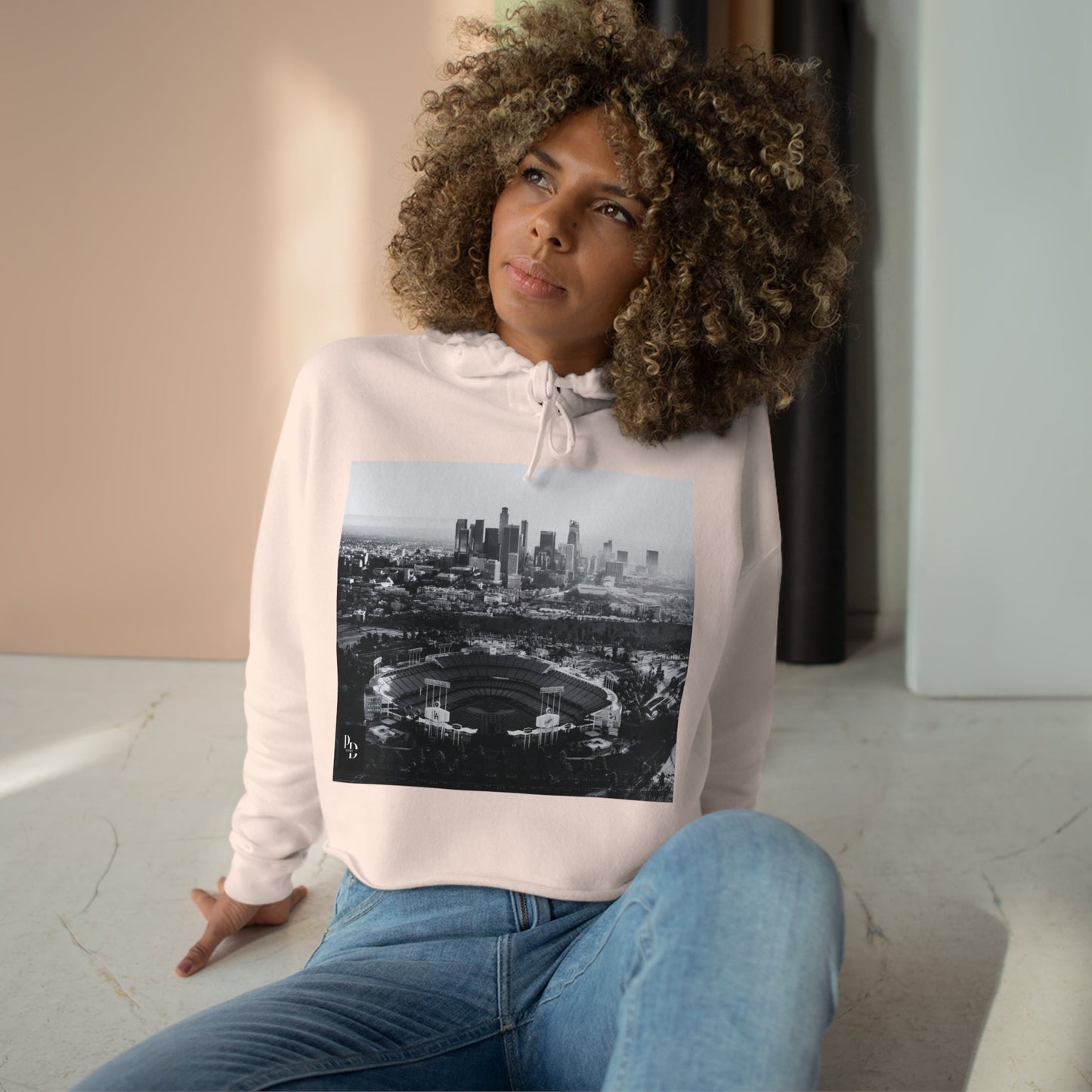 City Of Angels Crop Hoodie Printify